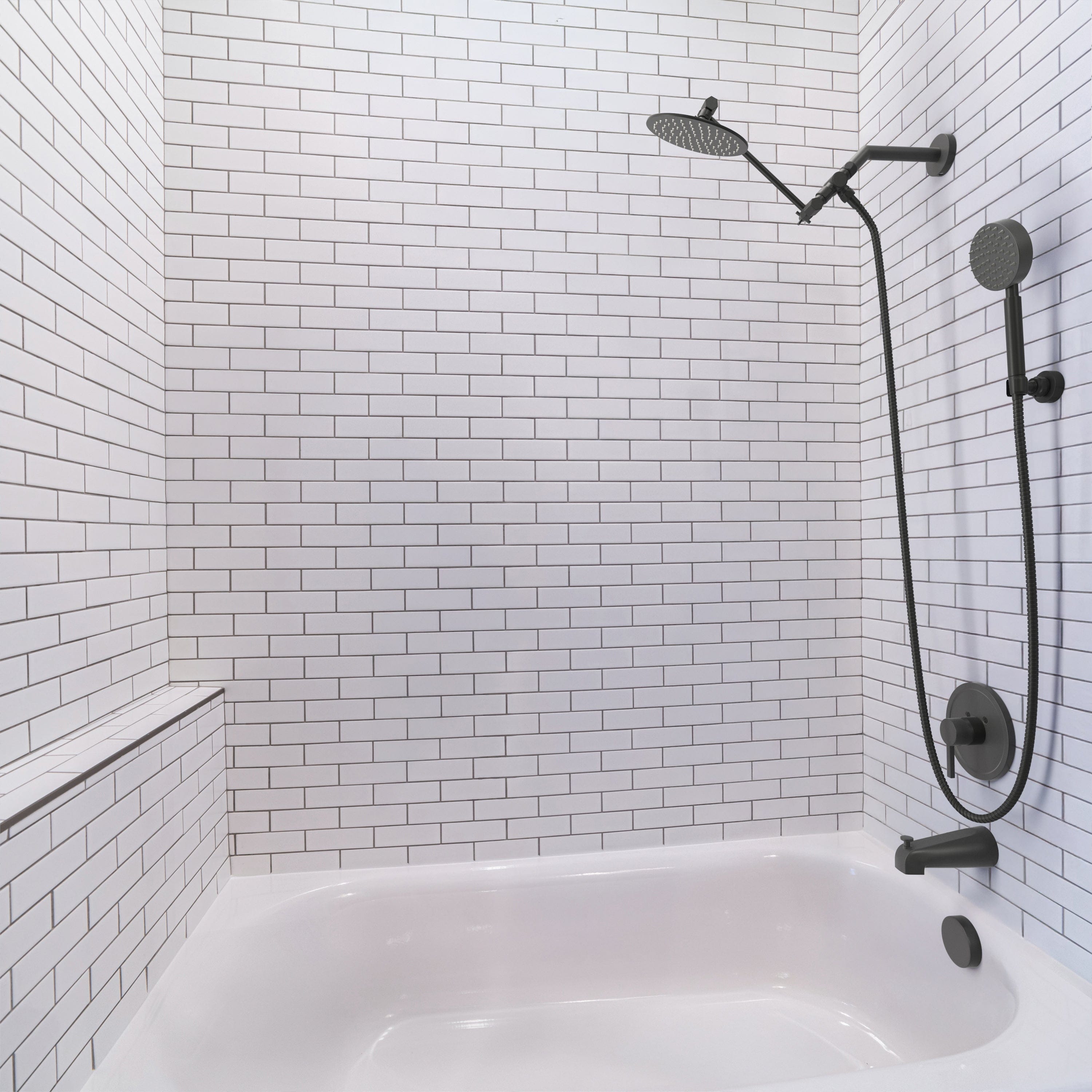 Premium All-Metal Dual Shower Head with Adjustable Arm & Wall Mount - 2.5 GPM Flow Rate - Perfect for Spa-Like Bathroom Upgrades & Water-Saving Home Renovations