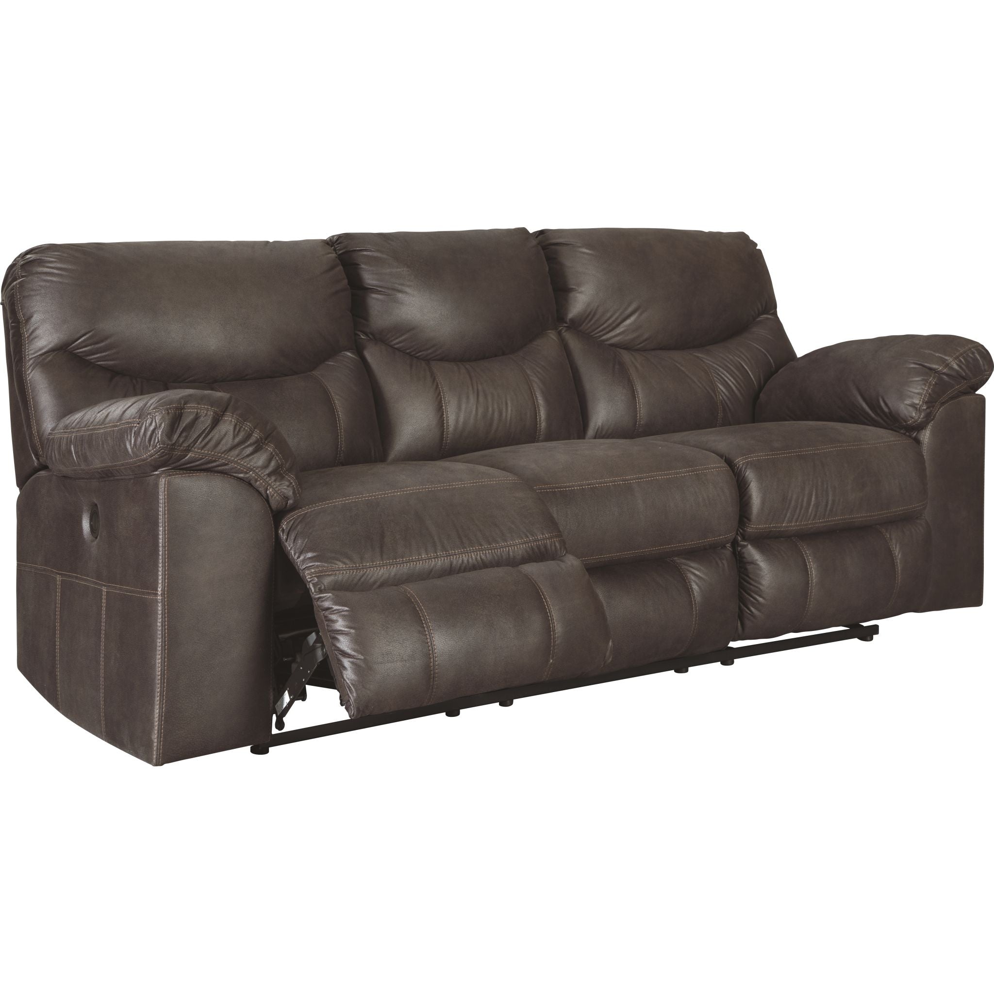 Boxberg Power Reclining Sofa with USB Ports - Modern Teak Fabric Sectional Couch for Living Room, Home Theater & Family Gatherings