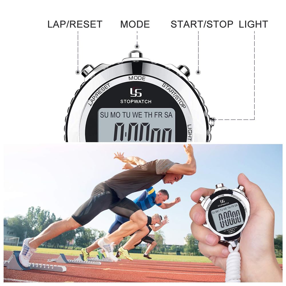 LAOPAO Digital Stopwatch with Melt Protection - Waterproof Sports Timer for Matches, Training, Coaching & Refereeing | Perfect for Track & Field, Swimming, Basketball & Gym Workouts