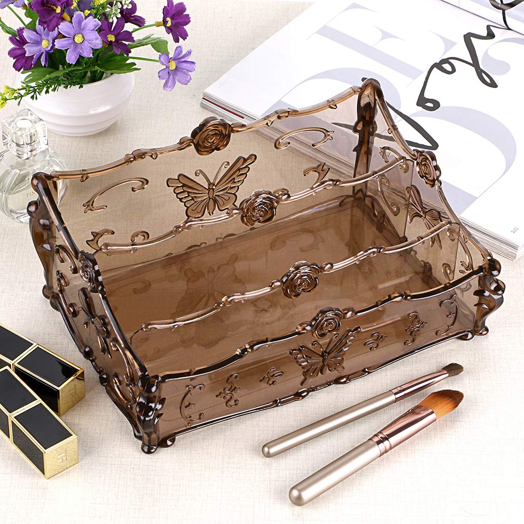 Hipiwe 3-Tier Makeup Organizer - Cosmetic Storage Rack with Butterfly Design for Vanity, Dresser & Bathroom Counter | Perfect for Organizing Lipsticks, Brushes & Skincare Products