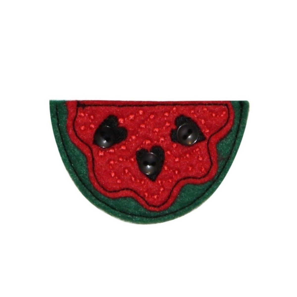 ID 1201B Watermelon Slice Felt Patch - Summer Fruit Embroidered Iron On Applique for DIY Crafts, Clothing & Accessories - Perfect for T-Shirts, Hats, Bags & Home Decor