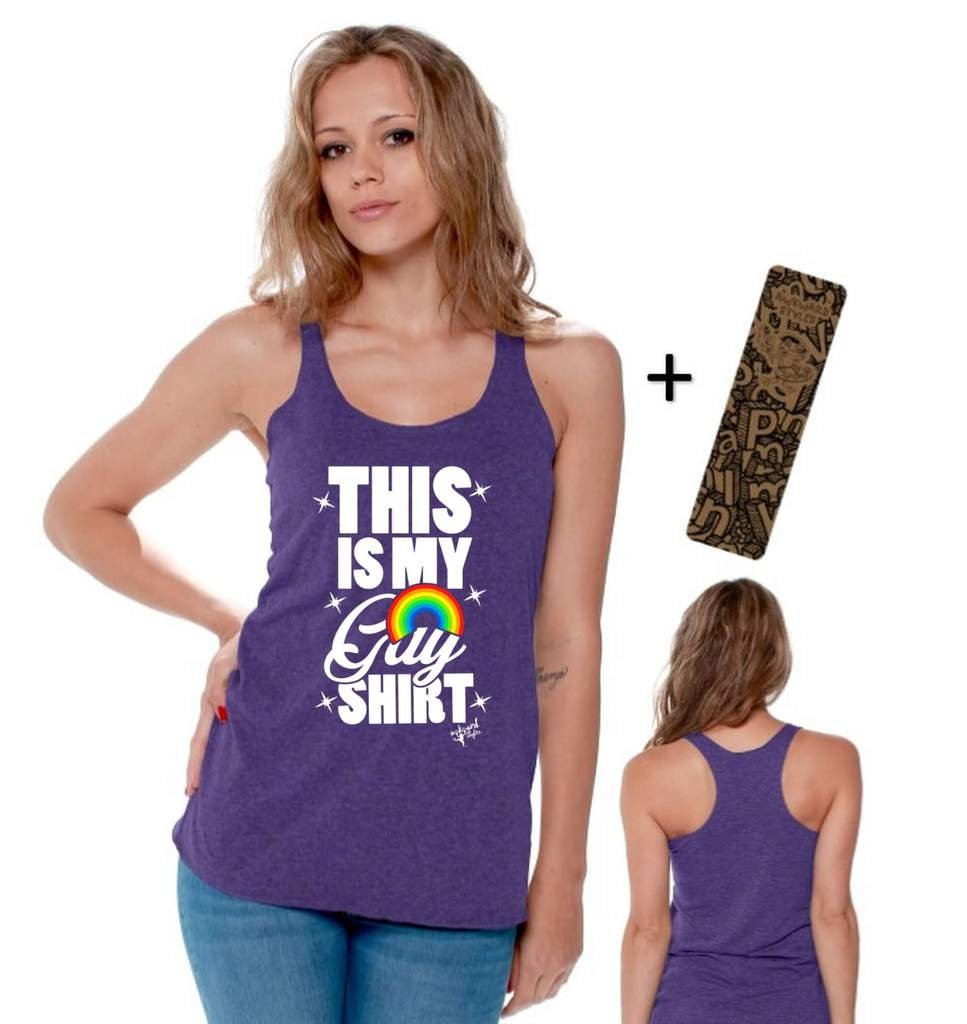 Awkwardstyles Pride LGBTQ+ Racerback Tank Top - This is My Gay Shirt - Comfortable White Sleeveless Shirt for Men & Women - Perfect for Pride Parades, LGBTQ+ Events and Everyday Wear