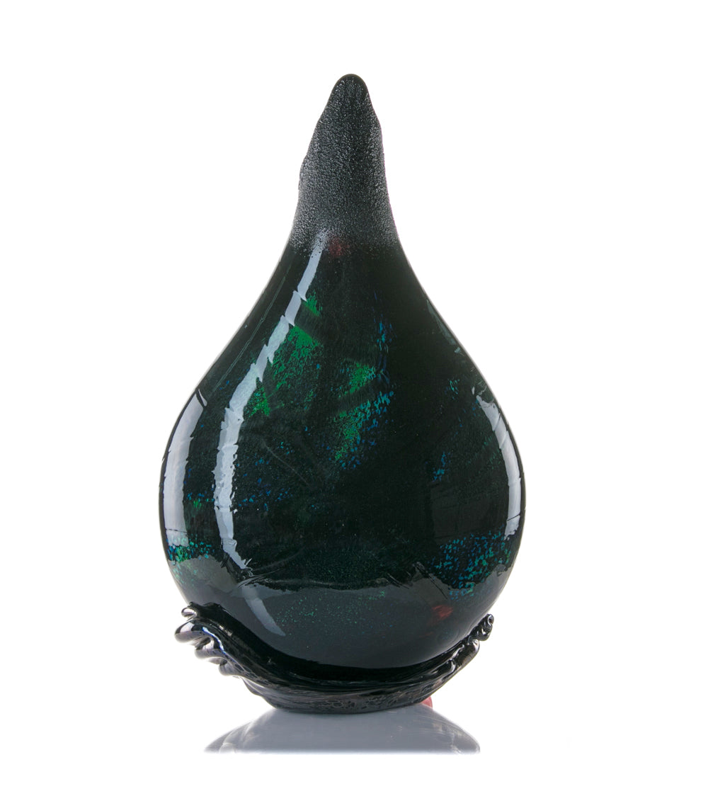 Daniel Moe Black Lava Trail 2 Glass Vessel - Modern Home Decor for Living Room, Office & Wedding Centerpieces