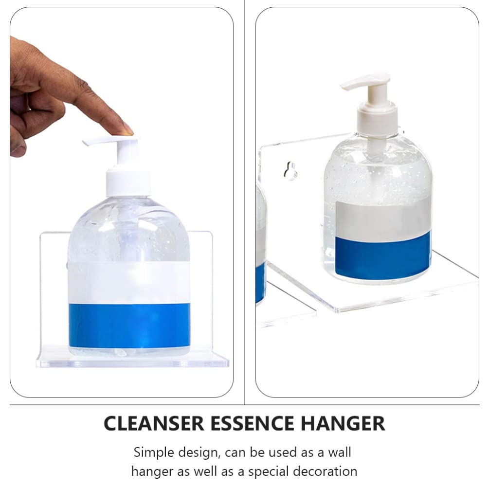 Angoily Wall Mount Soap Dispenser - 2 Pack Clear Acrylic Floating Shelf for Hand Soap, Shower Gel & Sanitizer | Bathroom, Kitchen & Laundry Organization