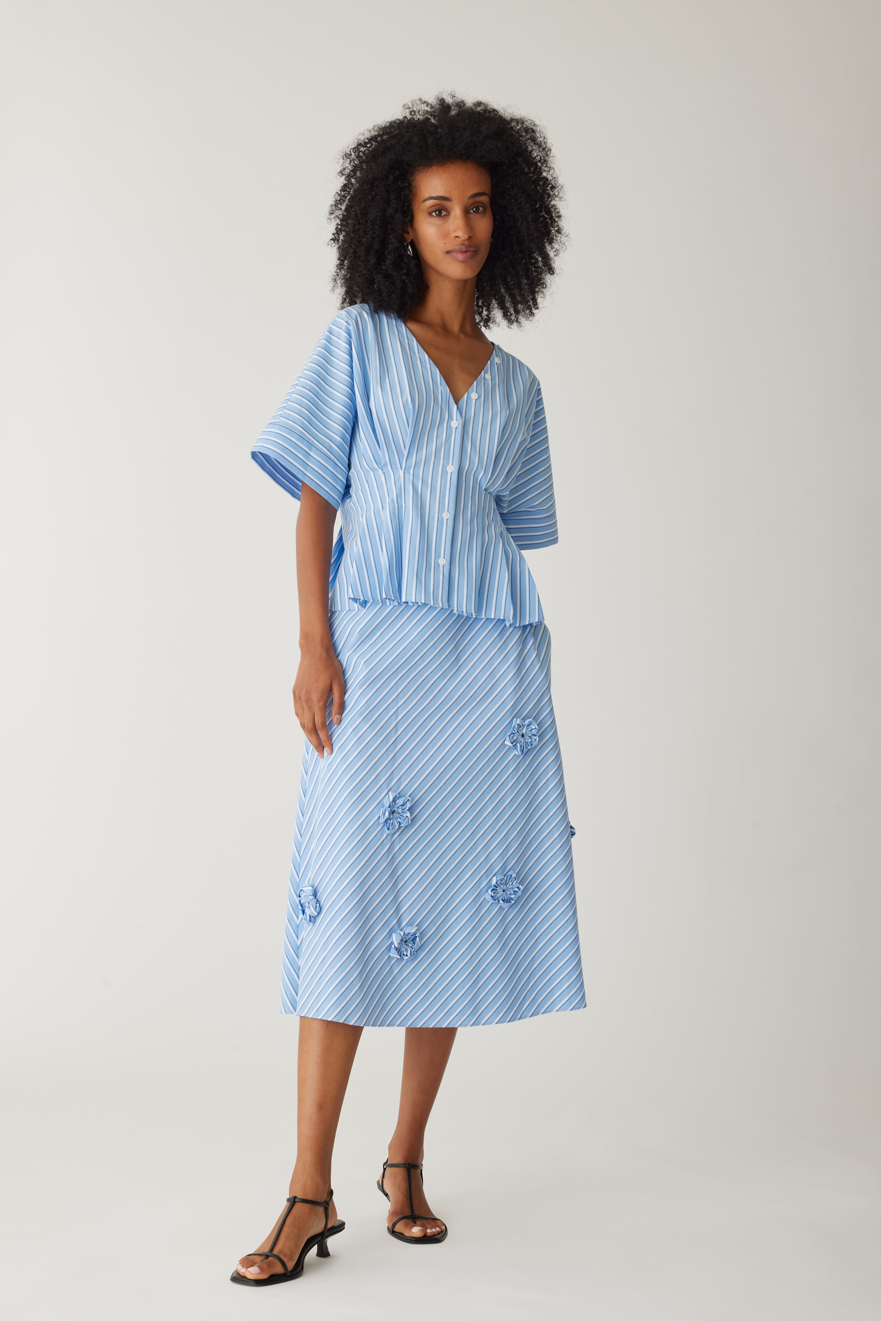 Priya Poplin Skirt for Women - Flowy A-Line Midi Skirt with Pockets | Perfect for Office Wear, Summer Outfits & Casual Occasions