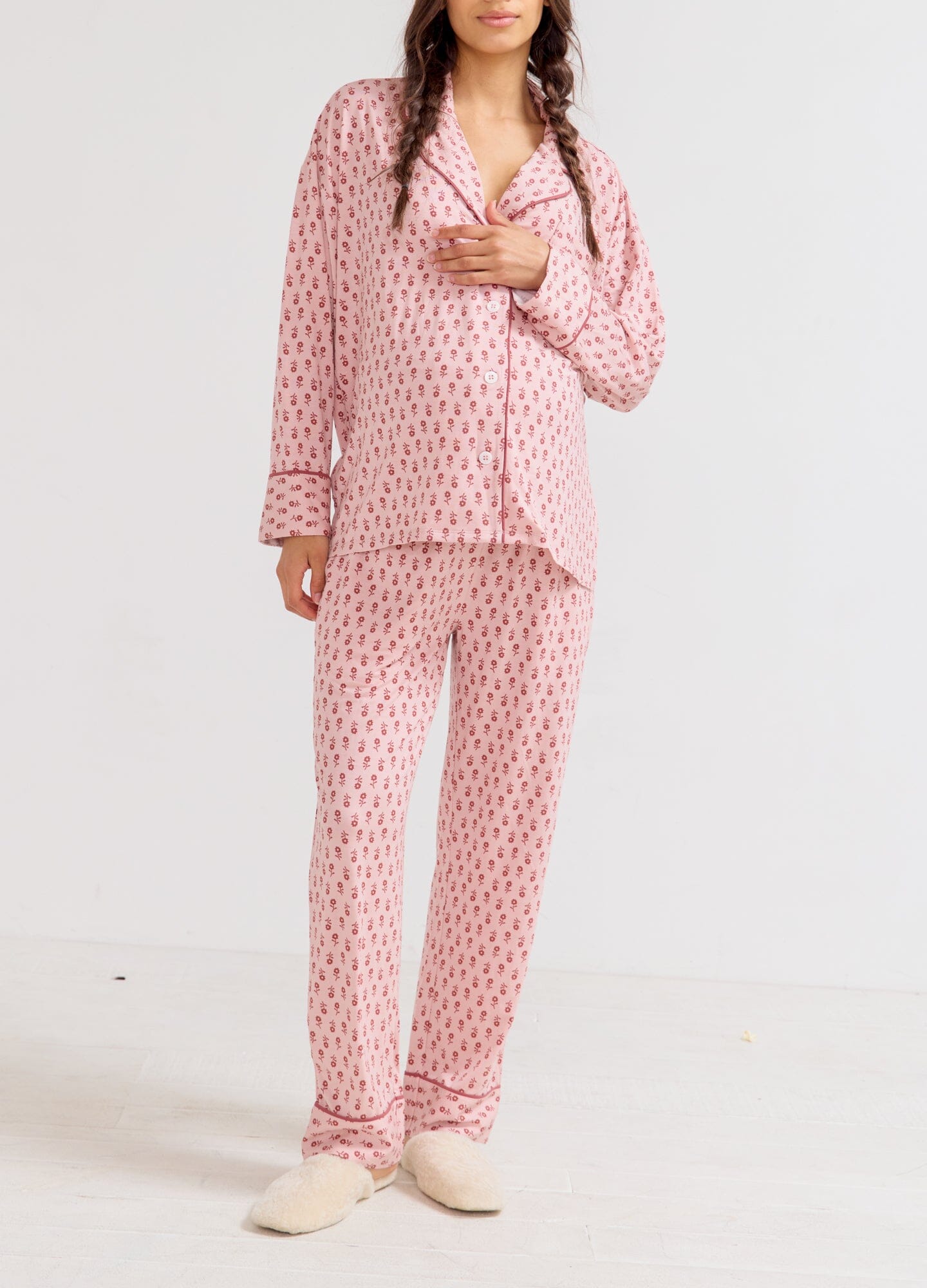 Ultra Soft Jersey Pajama Set for Women - Cozy Sleepwear & Lounge Outfit - Perfect for Nighttime Comfort, Relaxing at Home, and Gift Giving