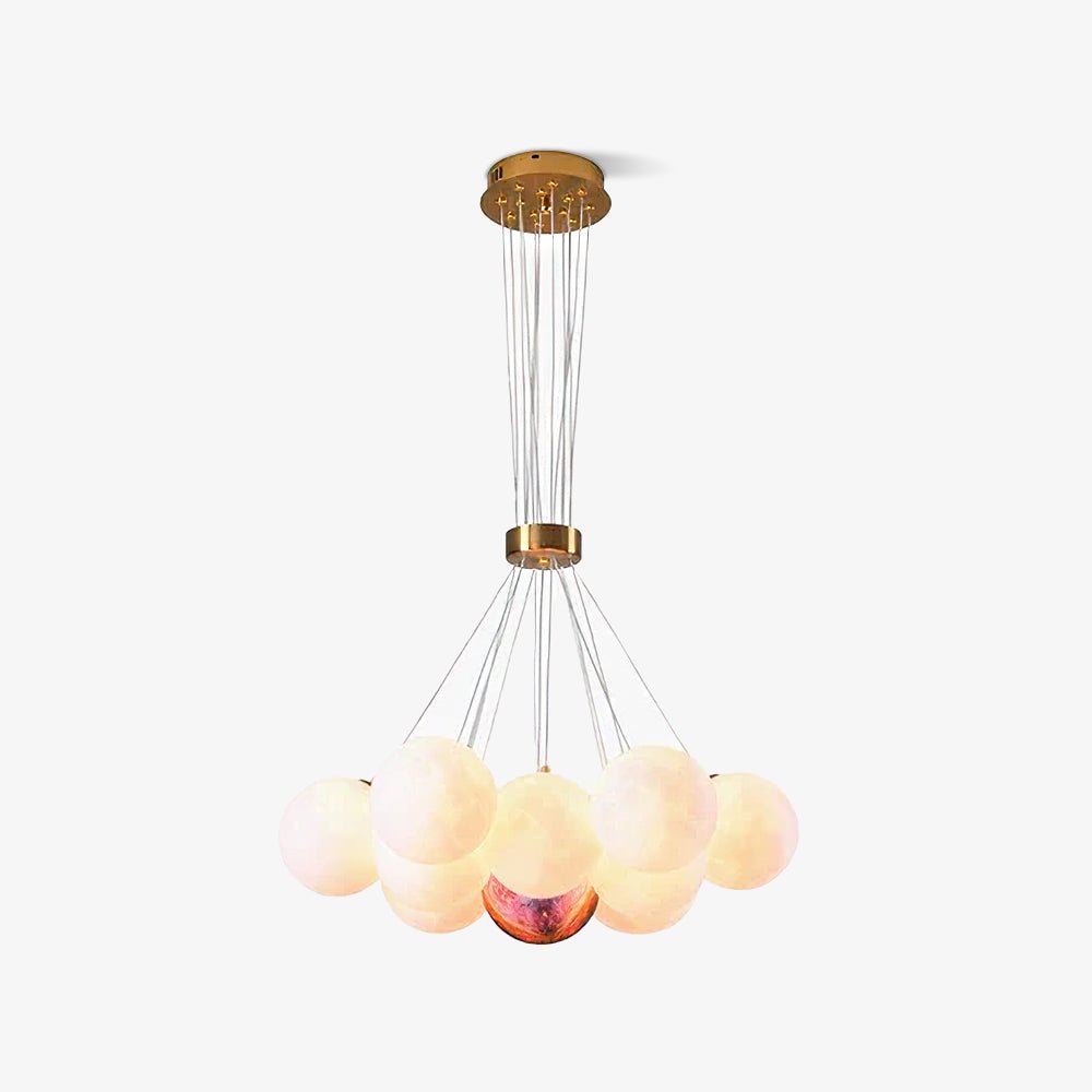 Modern Lunar Pendant Light - Stylish Moon-Shaped Hanging Lamp for Dining Room, Bedroom & Living Room Decor - Perfect for Home, Cafe and Restaurant Lighting