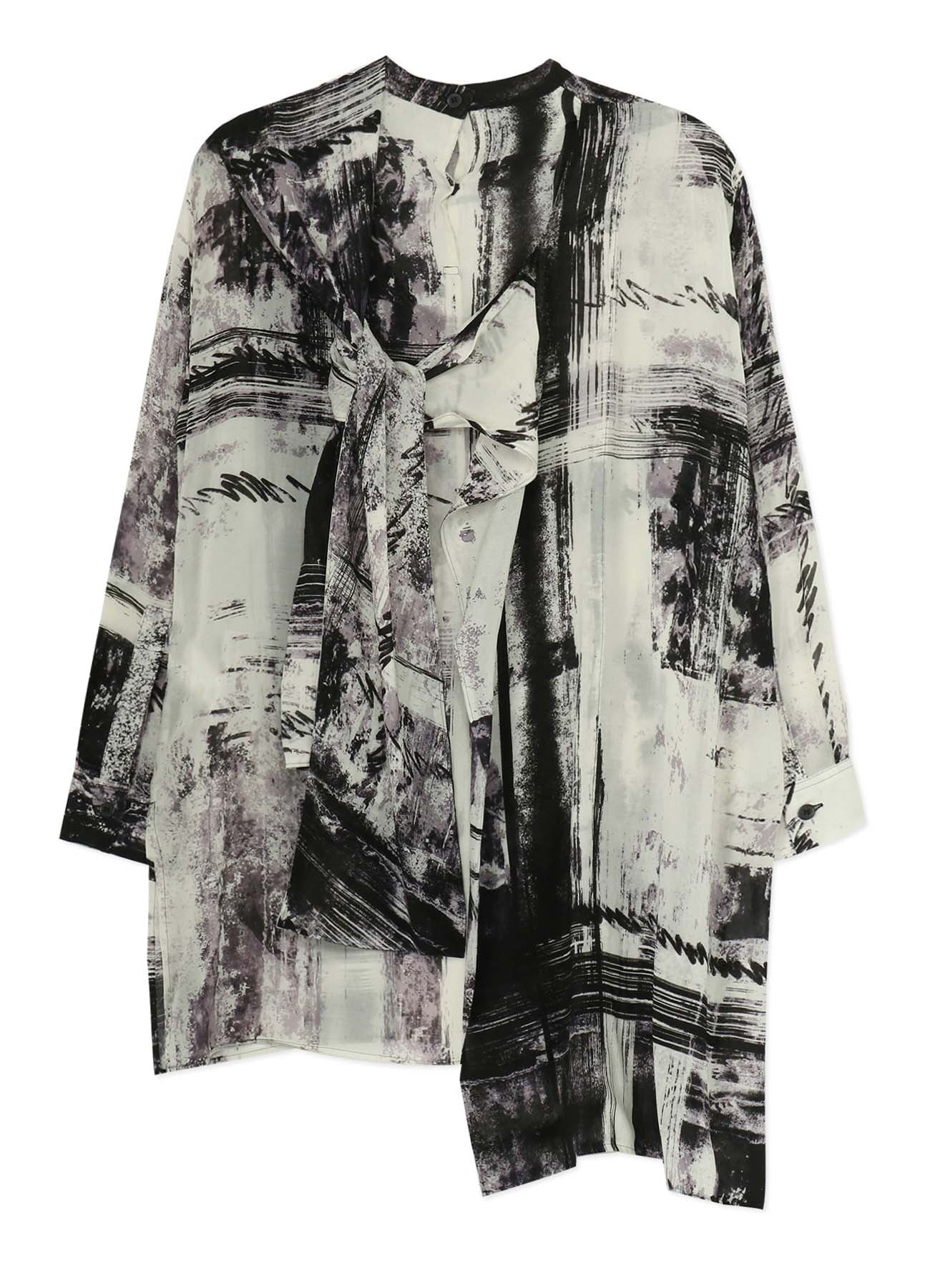 CU/LAWN Blurred Check Back Tie Blouse - Stylish Women's Fashion Top for Casual Outings & Office Wear