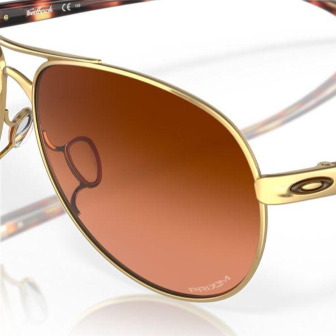 Oakley Feedback Sunglasses Polished Gold Frame with Prizm Brown Gradient Lenses - 0OO4079 407941 - Perfect for Outdoor Sports & Driving