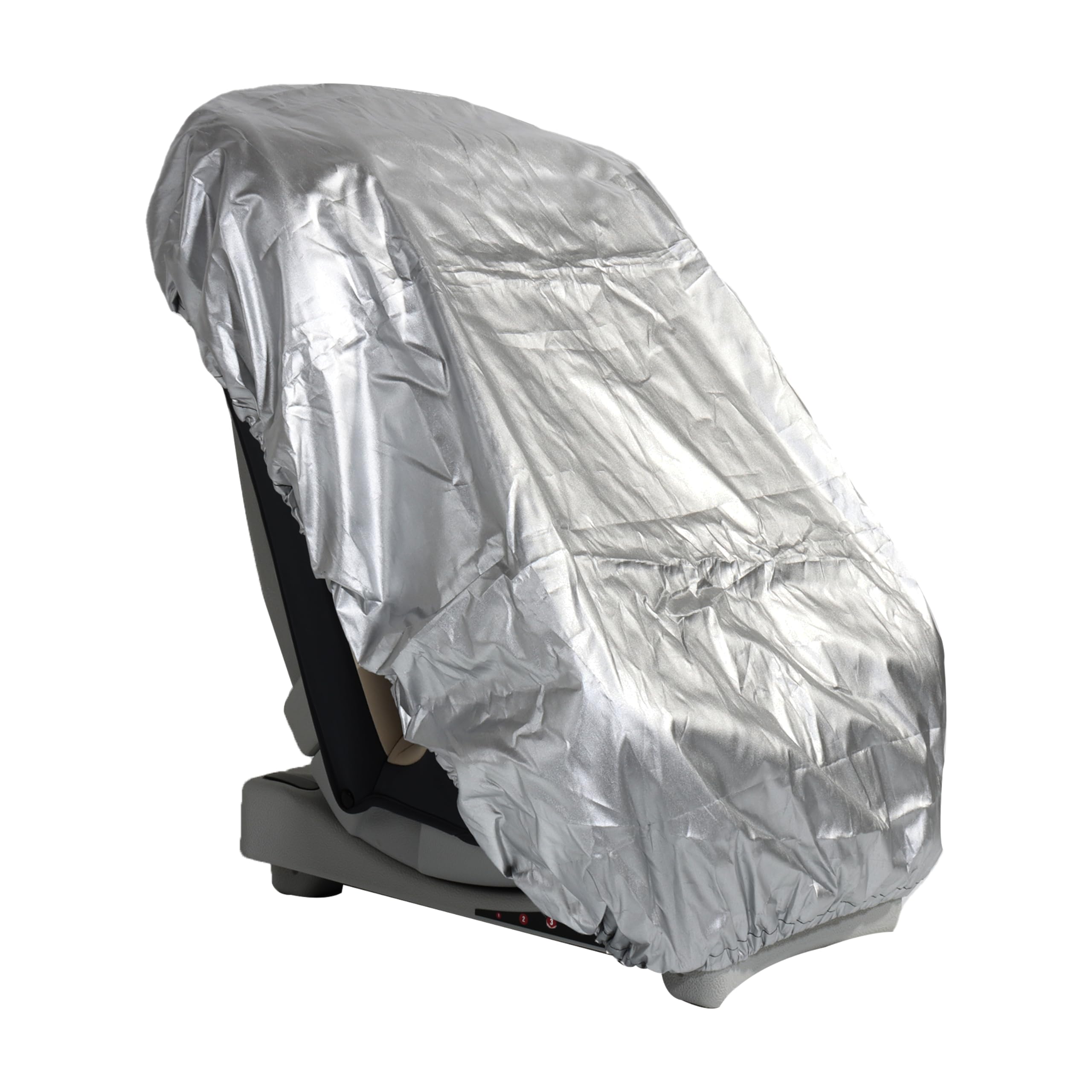 Baby Car Seat Sun Shade Cover - Water Resistant UV Protection Infant Car Seat Canopy with 3-Layer Heat Shield | Easy Installation & Dust Protection | Perfect for Summer Travel, Outdoor Activities & Newborn Safety (Silver Elastic)
