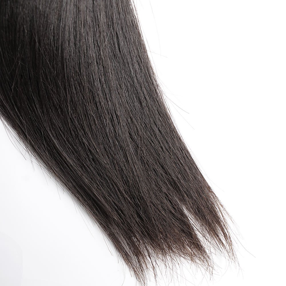 Bella Hair 3 Bundles Peruvian Virgin Hair Weave - 100% Human Hair, Silky Straight, Natural Black Color (18