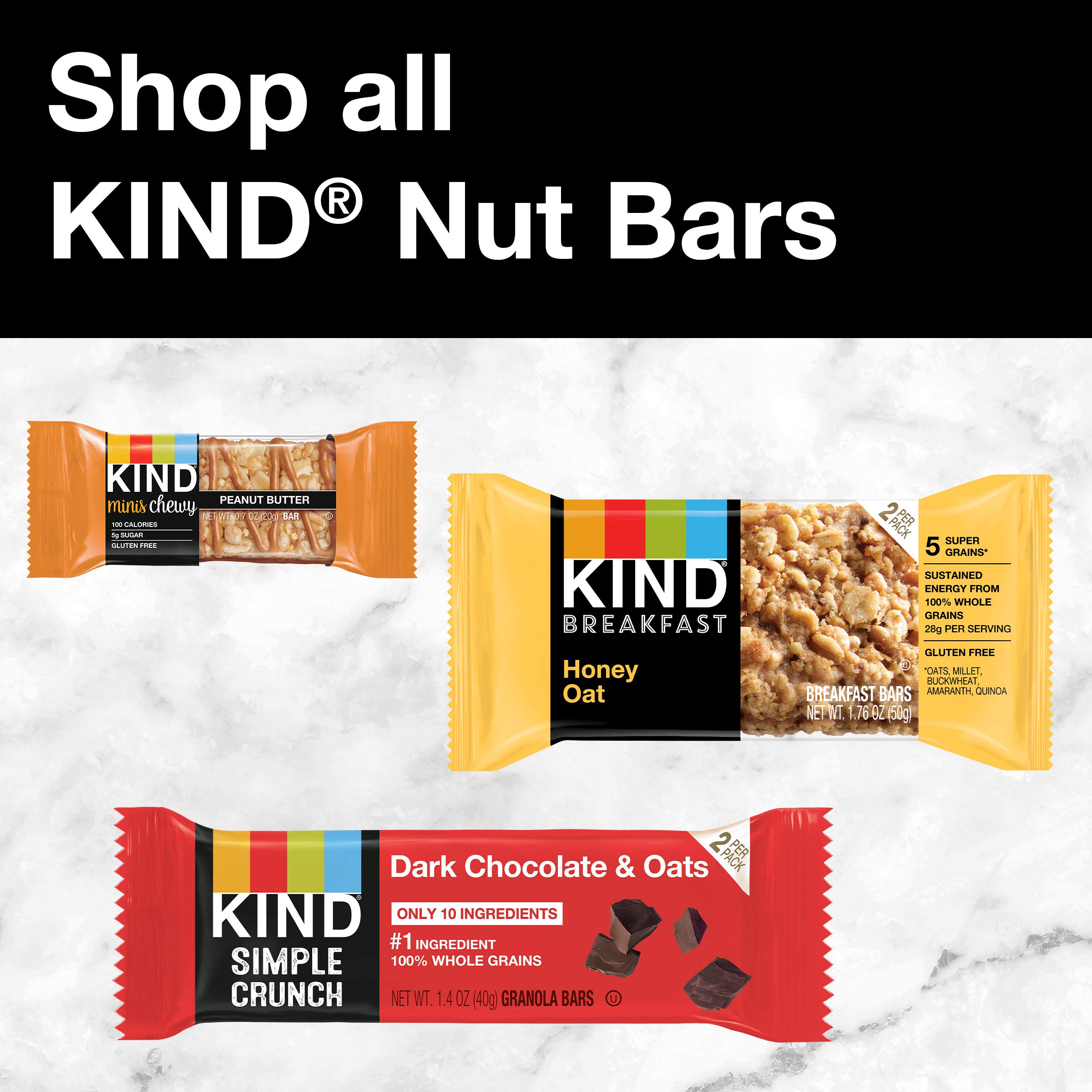 KIND Healthy Grains Oats & Honey with Toasted Coconut Bars - Gluten Free Snack Bars, 1.2oz (40 Count) | Perfect for On-the-Go Breakfast, Office Snacks & Healthy Travel Food