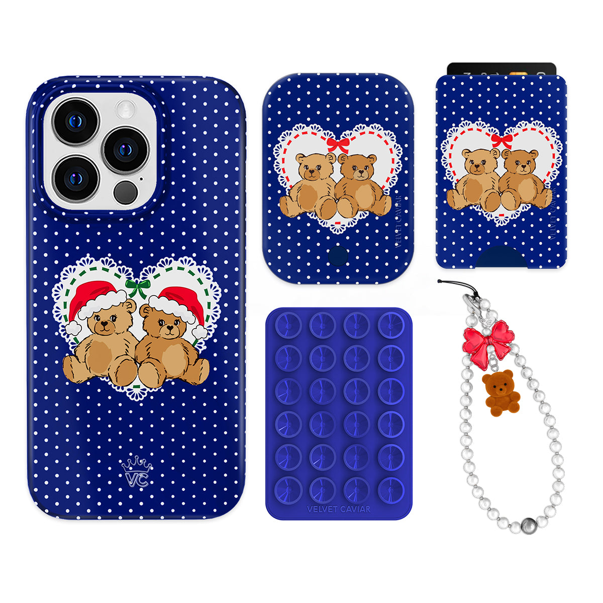 Winter Teddy iPhone Case with Wallet - Cute & Functional Phone Accessory for Women - Perfect for Everyday Use, Travel, and Gifting