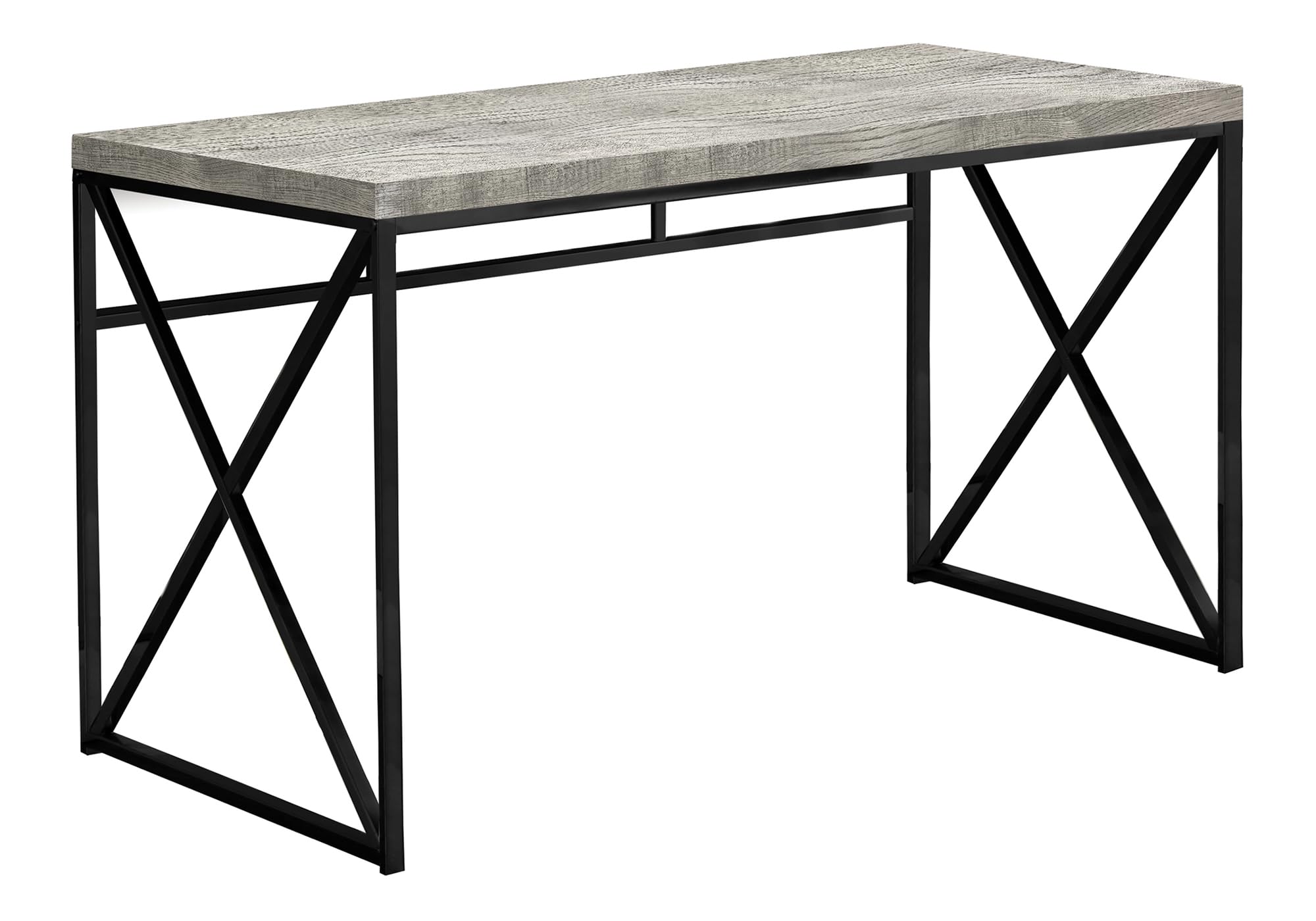 Monarch Specialties I 7451 Modern Computer Desk - Home Office & Laptop Workstation with Metal Frame & Laminate Surface in Grey/Black | Perfect for Remote Work, Gaming & Study Spaces
