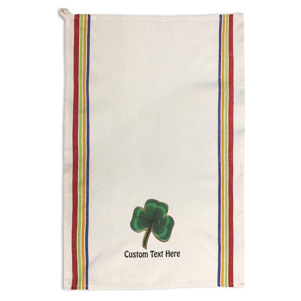 Custom Irish Shamrock Kitchen Towels - St. Patrick's Day Decor & Dish Cloths - Multi-Stripe Holiday Cleaning Supplies for Home, Parties & Gifts