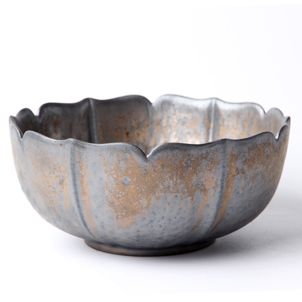 Lotus Shaped Coarse Pottery Tea Washer - Handmade Ceramic Tea Cup for Matcha, Japanese Tea Ceremony & Zen Meditation Accessories