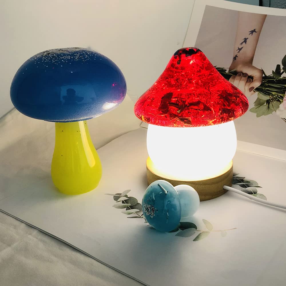 6 Pcs Mushroom Resin Molds - Premium Silicone DIY Craft Molds for Epoxy Resin, Candle Making & Storage Box Decoration - Perfect for Home Decor, Gift Making & Craft Projects