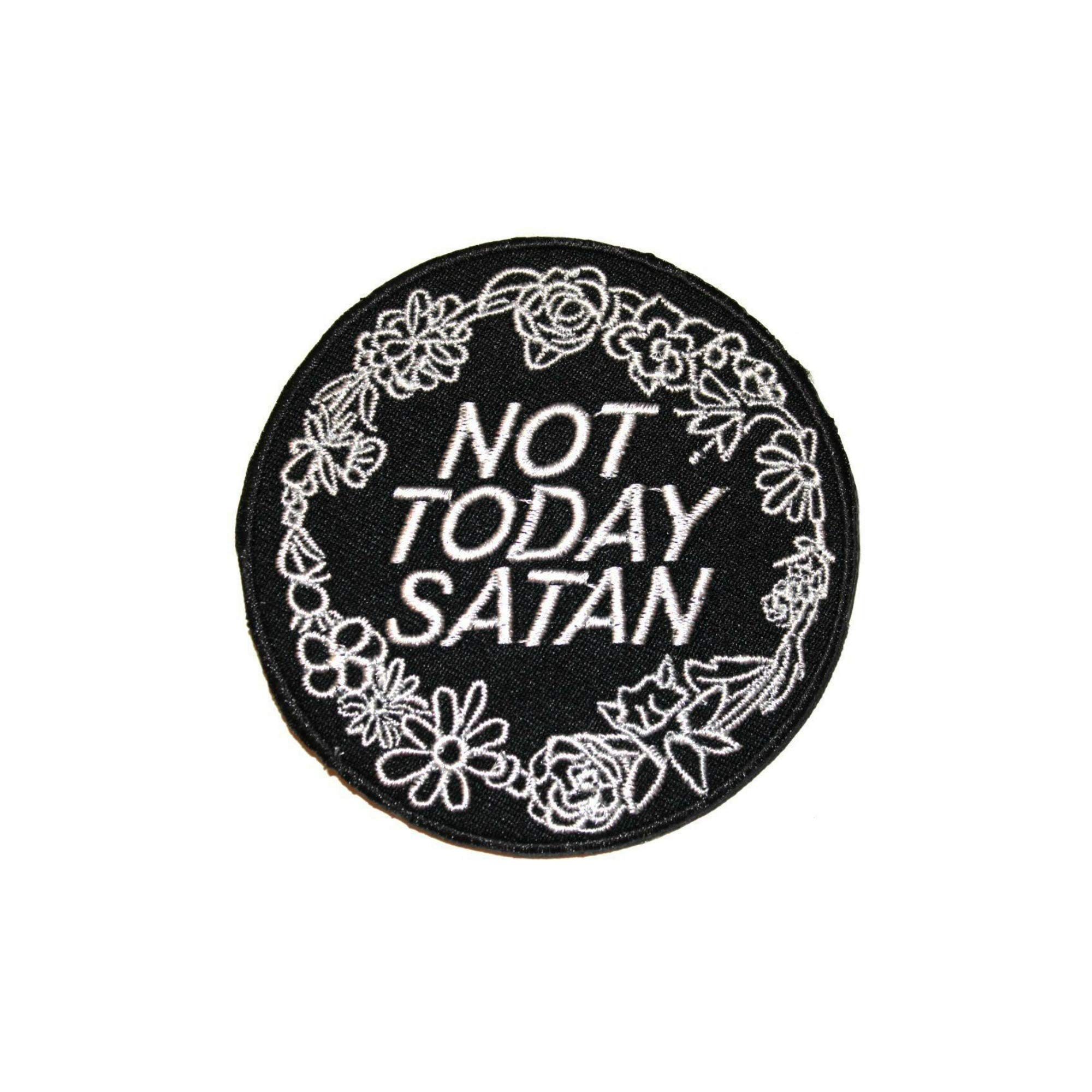 Not Today Satan Iron On Patch - Bianca Del Rio Floral Design - Perfect for Jackets, Bags & DIY Crafts