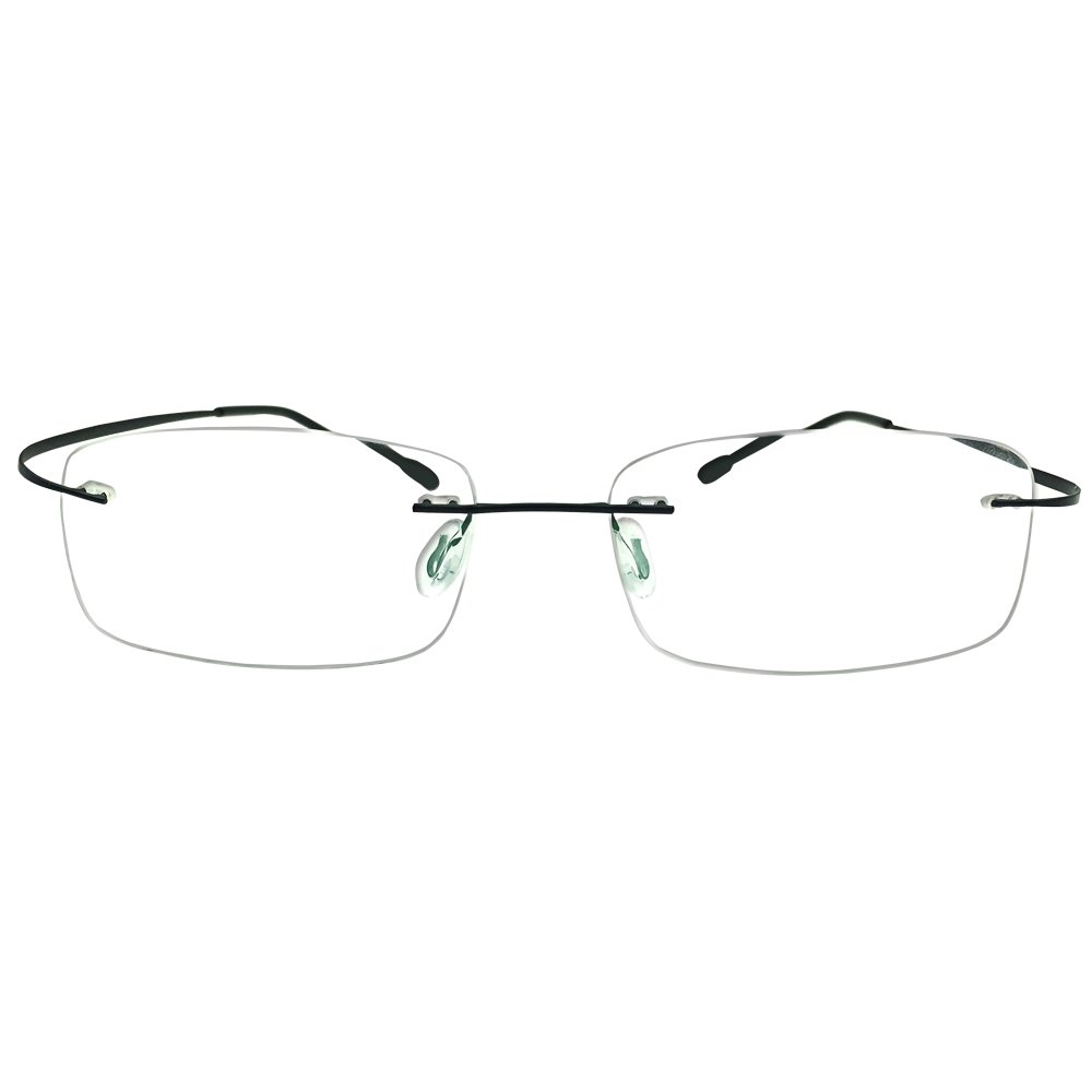 Rimless +1.50 Reading Glasses for Men & Women - Lightweight Black Frame Computer Readers with Protective Case | Perfect for Office Work, Screen Time & Daily Reading