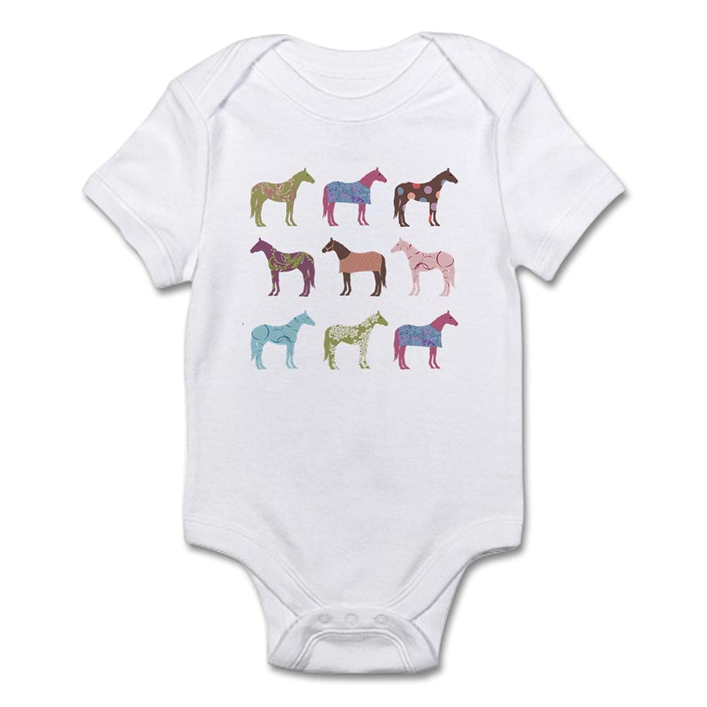 Colorful Horse Pattern Baby Bodysuit - Soft Cotton Onesie for Infants & Toddlers - Perfect for Playtime, Photo Shoots & Everyday Wear