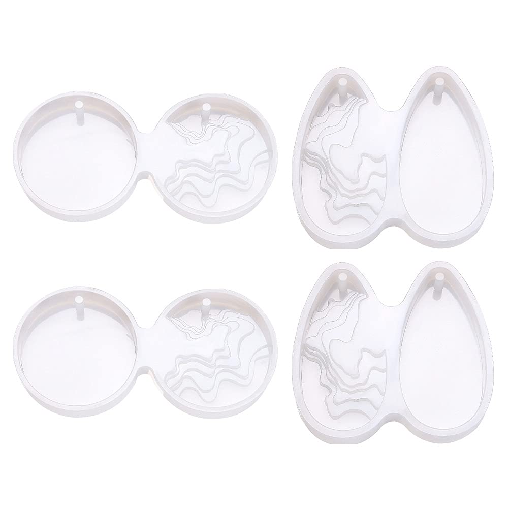 VICASKY 4-Piece Silicone Jewelry Casting Molds Set for Pendant & Charm Making - DIY Crafting Tools for Resin, Polymer Clay & Metal Jewelry - Perfect for Earrings, Necklaces & Bracelets