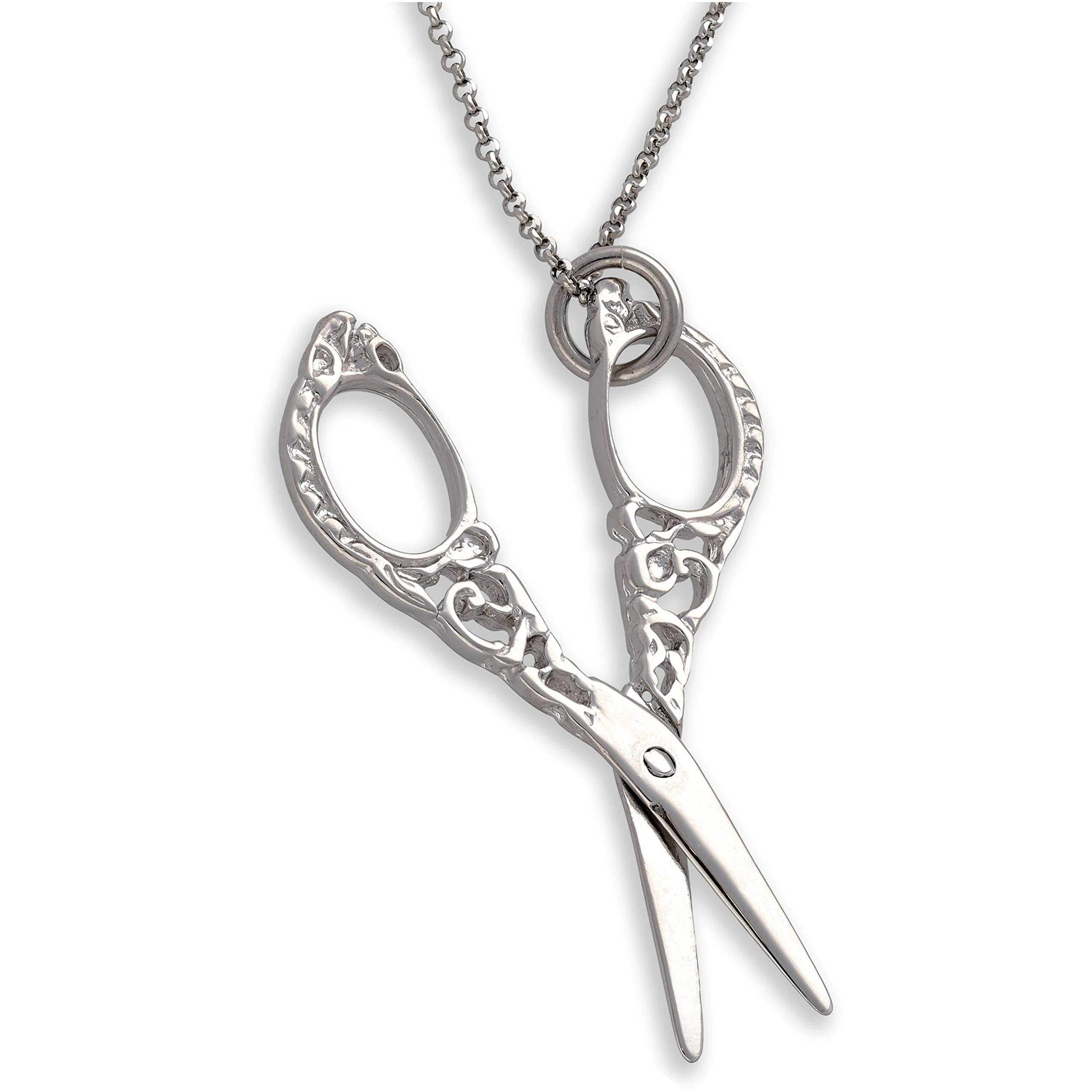 Handmade Sterling Silver Scissors Pendant Necklace - Vintage Jewelry for Hairdressers & Women - Perfect Gift for Stylists, Barbers & Salon Professionals