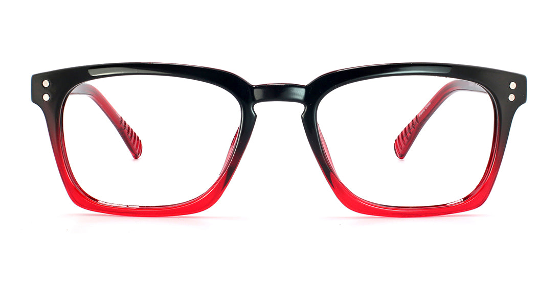 Stylish Black and Red Rectangle Reading Glasses S2857 - Lightweight & Durable Eyewear for Reading, Office, and Daily Use
