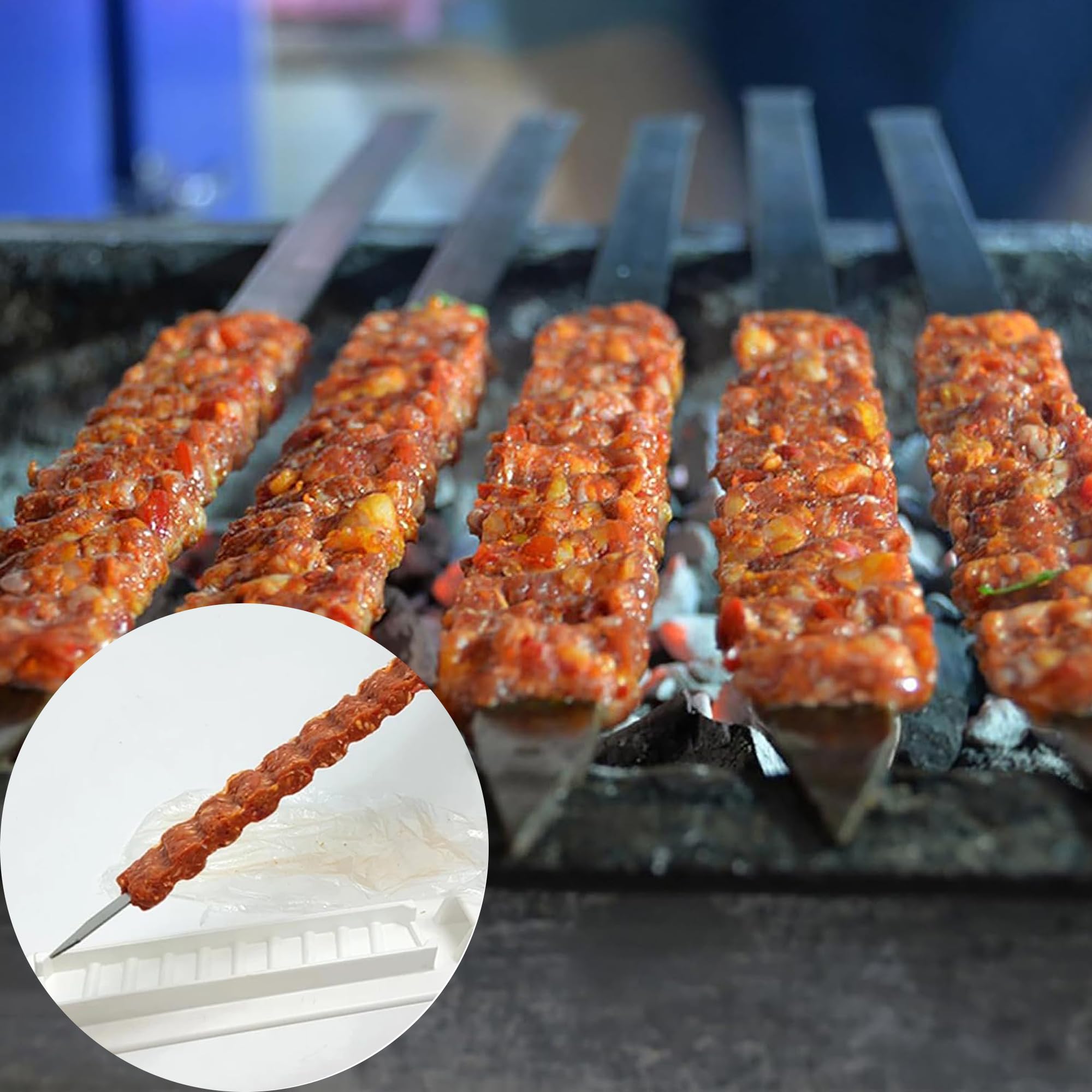 SEABABOO Kebab Maker - Manual Kebab Machine for BBQ, Grilling & Outdoor Cooking - Perfect for Home Kitchens, Family Gatherings, Picnics & Camping Trips