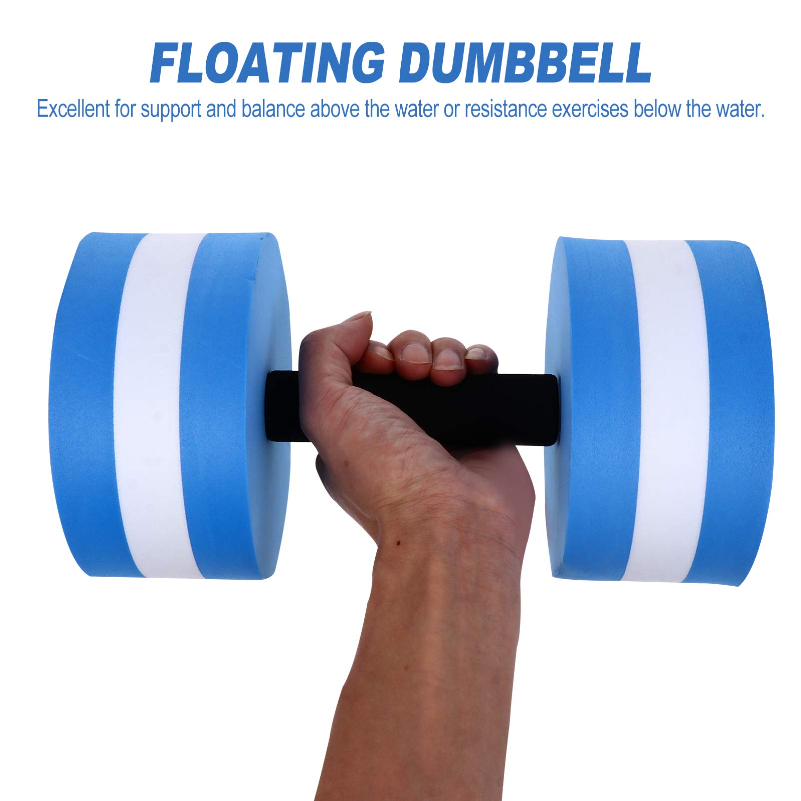 Jojofuny Foam Dumbbell Set - 1 Pair Lightweight Water Dumbbells for Aquatic Aerobics, Pool Fitness & Weight Loss - Perfect for Men & Women Swimming Exercises, Water Resistance Training & Hydrotherapy Workouts