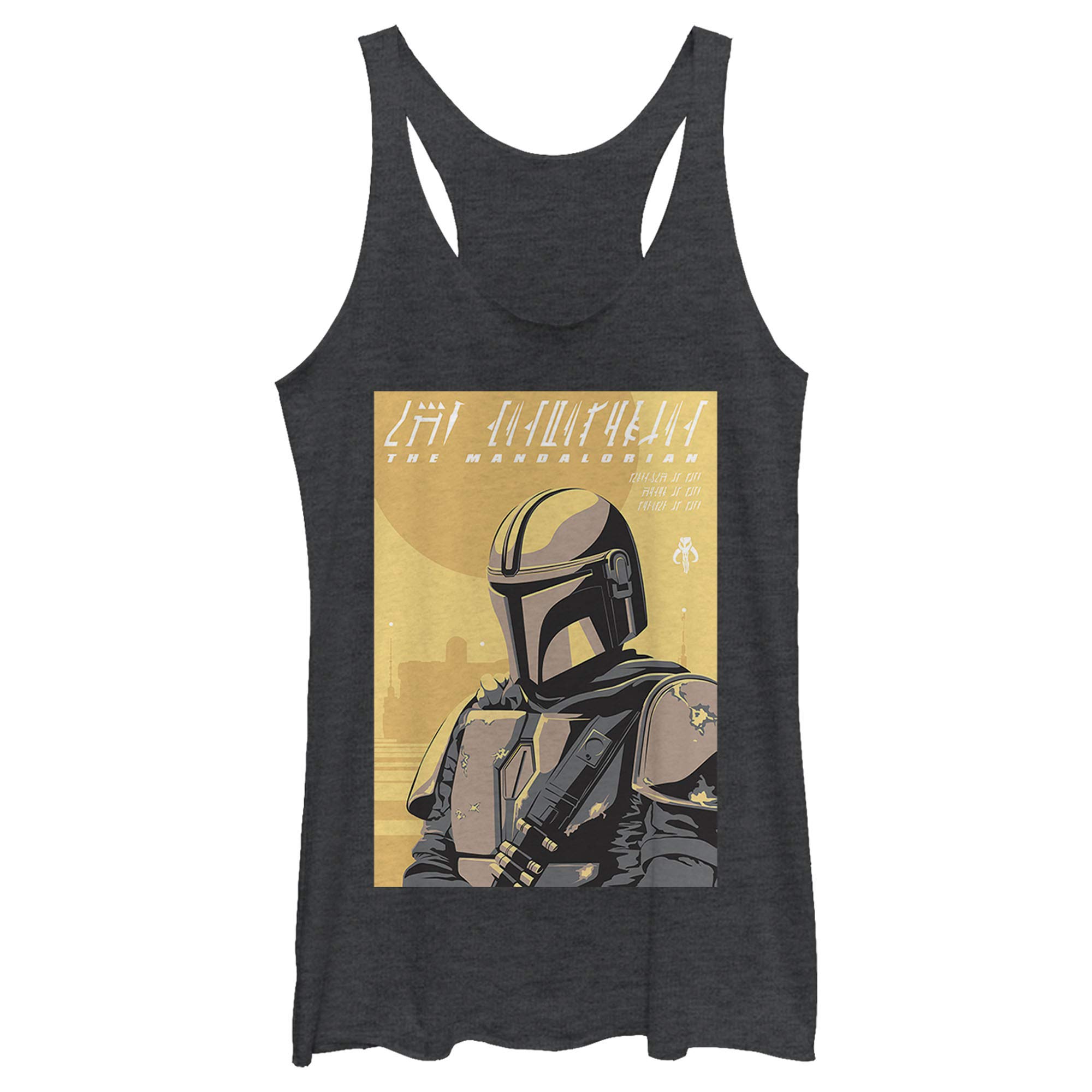 Star Wars The Mandalorian Women's Racerback Tank Top - Lightweight Breathable Workout Shirt for Gym, Yoga & Cosplay