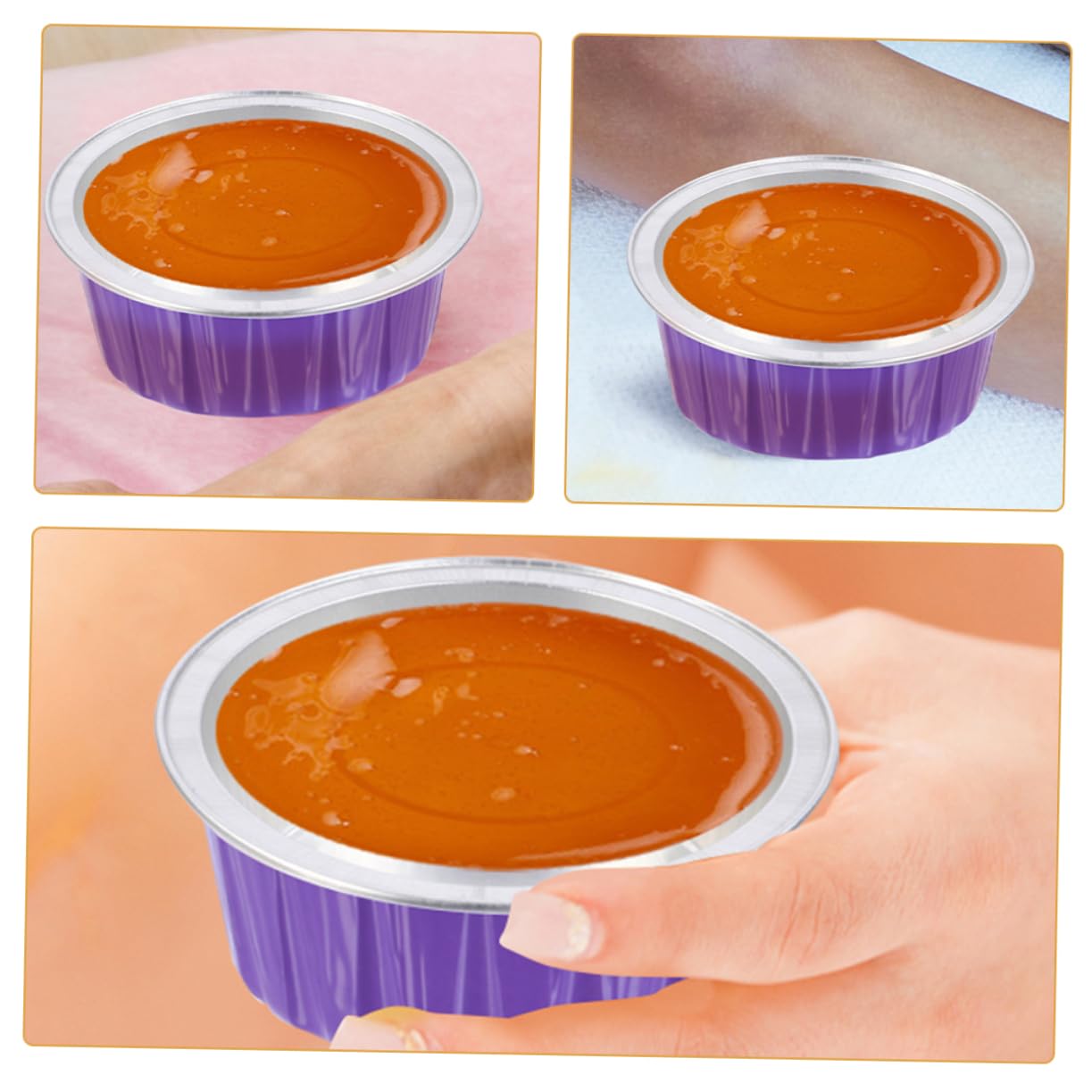 8-Piece Foil Wax Melting Bowls Set - Disposable Hair Removal Wax Containers for Salon & Home Use - Simple & Practical Waxing Tools for Eyebrows, Legs, Bikini Line
