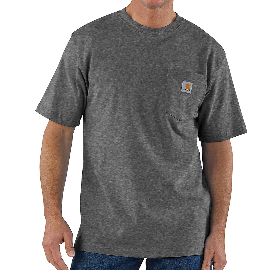 Men's Carhartt Pocket T-Shirt - Durable Workwear Short Sleeve Tee for Construction, Outdoor & Casual Wear | Comfortable Cotton Shirt for Work, Hiking & Everyday Use