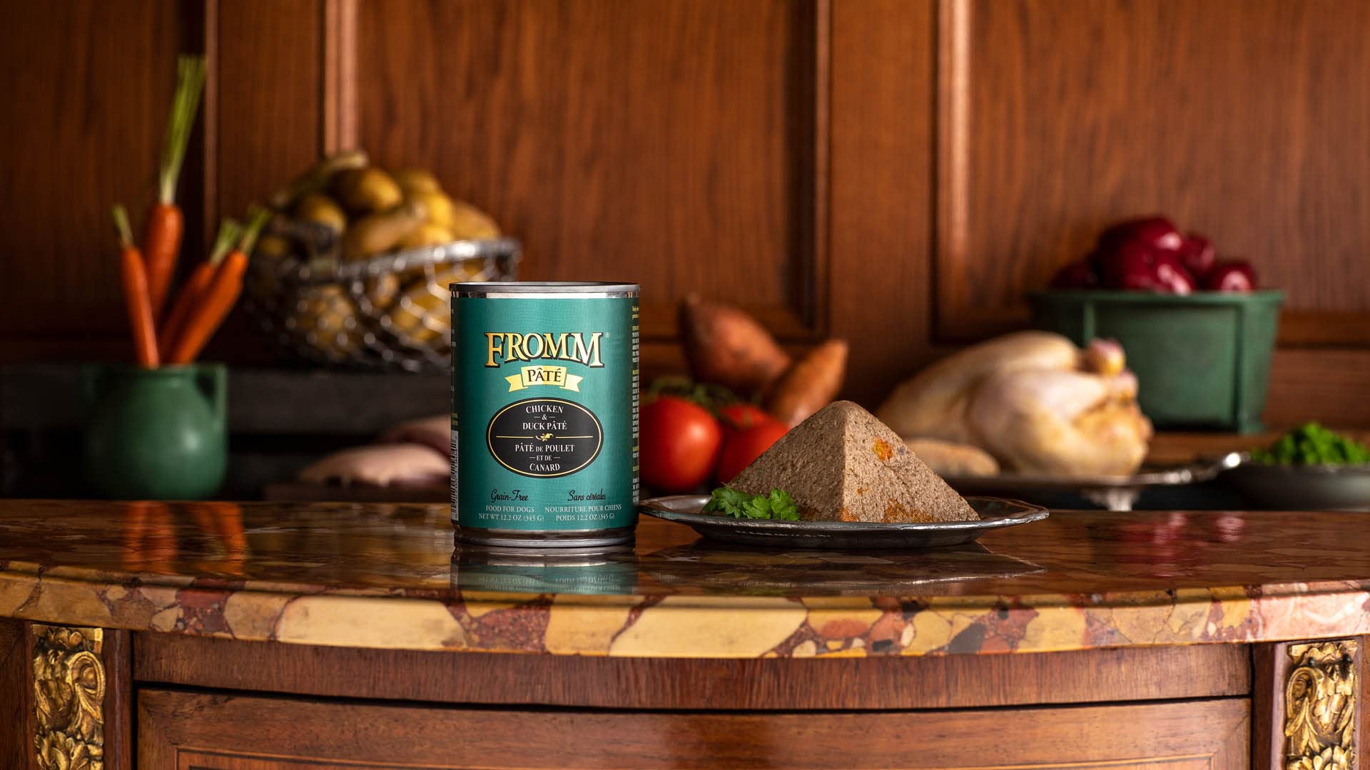 Fromm Chicken & Duck Pate Wet Dog Food - Grain-Free Premium Canned Dog Food with Real Meat - Case of 12 Cans (5.5oz Each) - Perfect for Small & Medium Dogs at Home or Travel