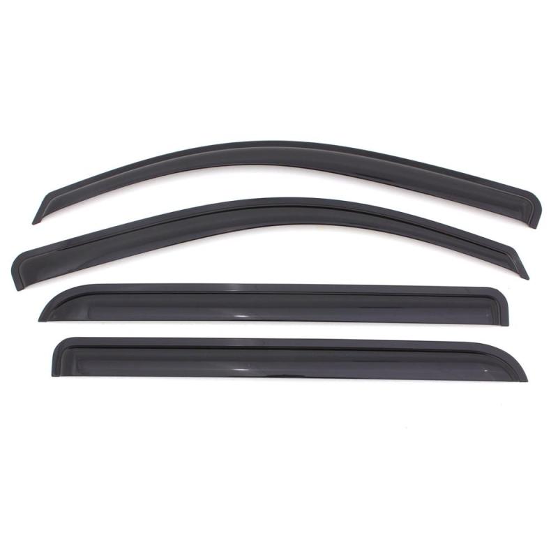 AVS Ventvisor Outside Mount Window Deflectors (4-Piece Set, Smoke) - Compatible with Jeep Wrangler JK 2007-2018 Models | Rain Protection & Improved Airflow for Off-Road Adventures