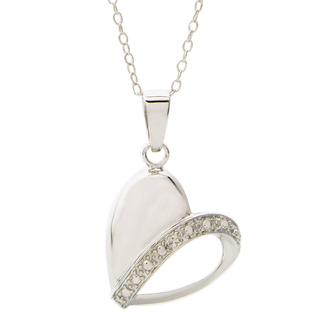 Sparkling Puffed Diamond Heart Pendant Necklace for Women - Elegant Valentine's Day Gift, Anniversary Jewelry & Romantic Date Night Accessory