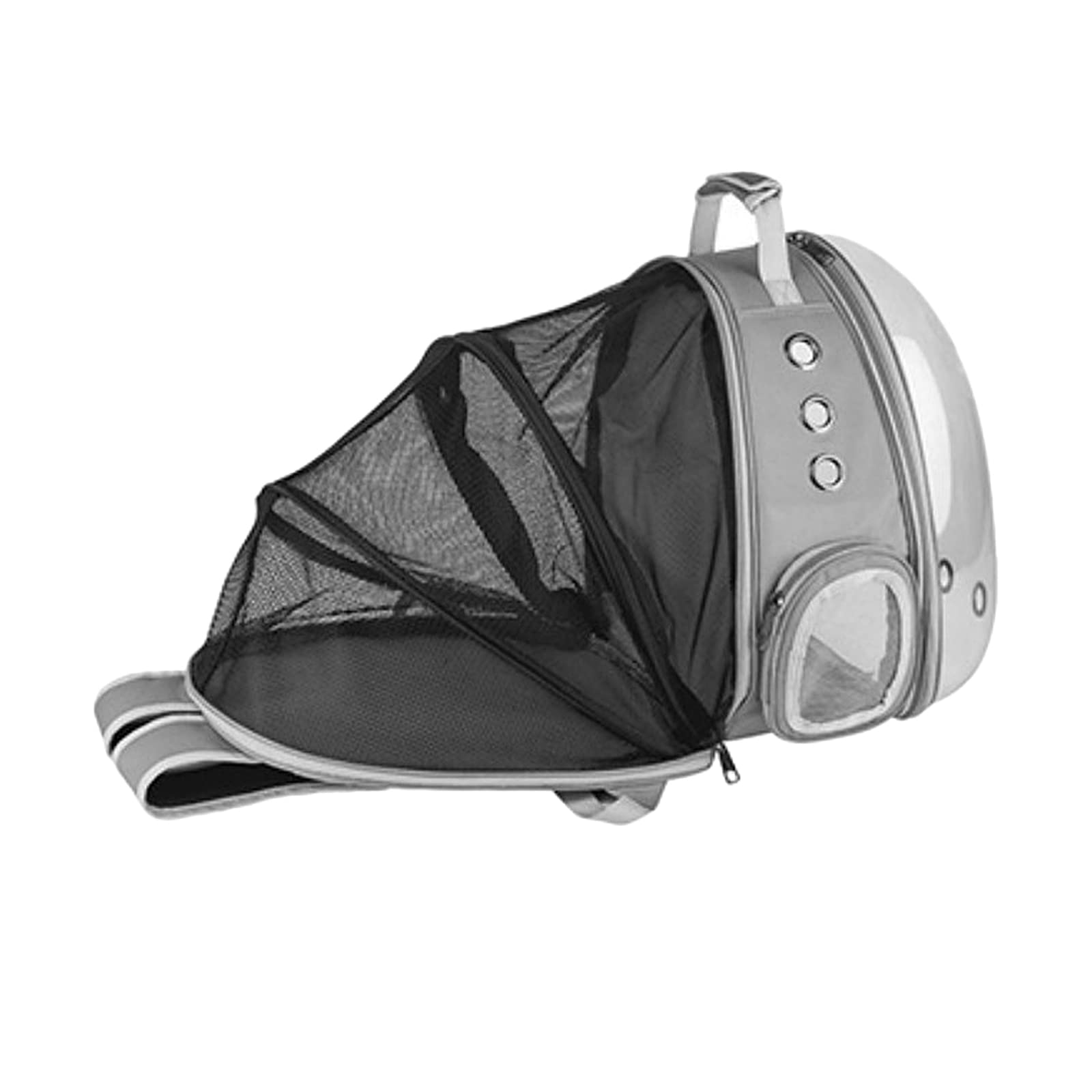 Expandable Clear Bubble Cat Carrier Backpack - Gray Pet Travel Carrier for Small Dogs & Cats | Durable & Comfortable for Outdoor Adventures, Sightseeing, Hiking & Air Travel