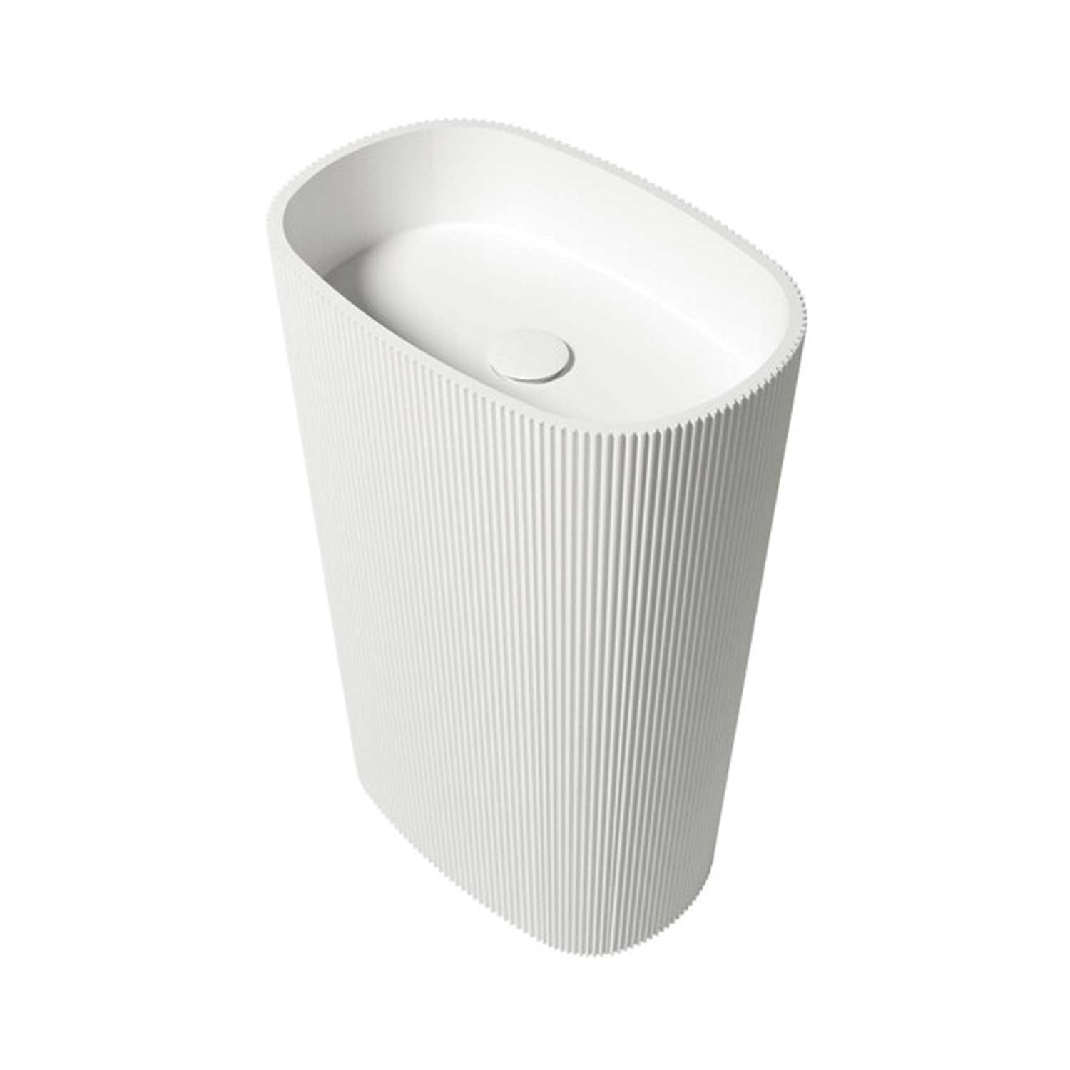 DAX OLYMPIA Matte Finish Pedestal Sink - Modern Bathroom Vanity for Small Spaces, Powder Rooms & Contemporary Homes