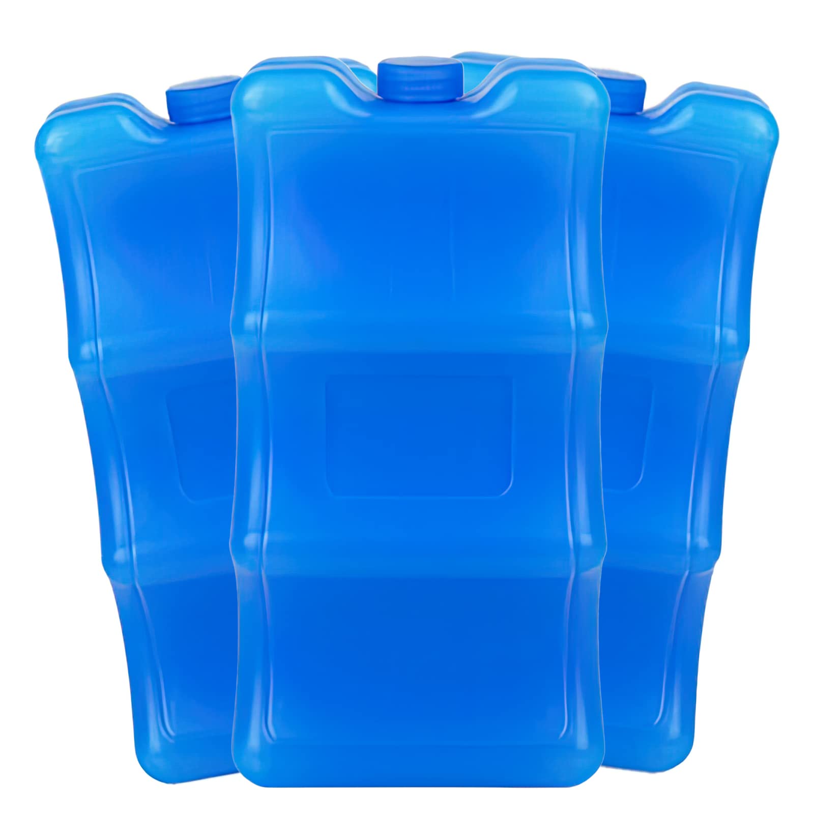 Large Reusable Ice Packs for Coolers - 4 Pack Wavy Cooling Pads Perfect for Beer, Soda Cans & Lunch Boxes - Leakproof Gel Ice Box Cooler for Beach Bags, Picnics & Outdoor Activities (Blue)