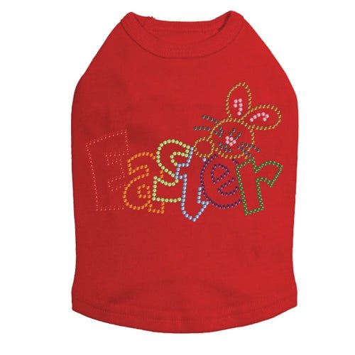 Sparkling Rhinestone Easter Bunny Dog Tank Top - Cute & Stylish Pet Apparel for Easter Celebrations & Spring Outings