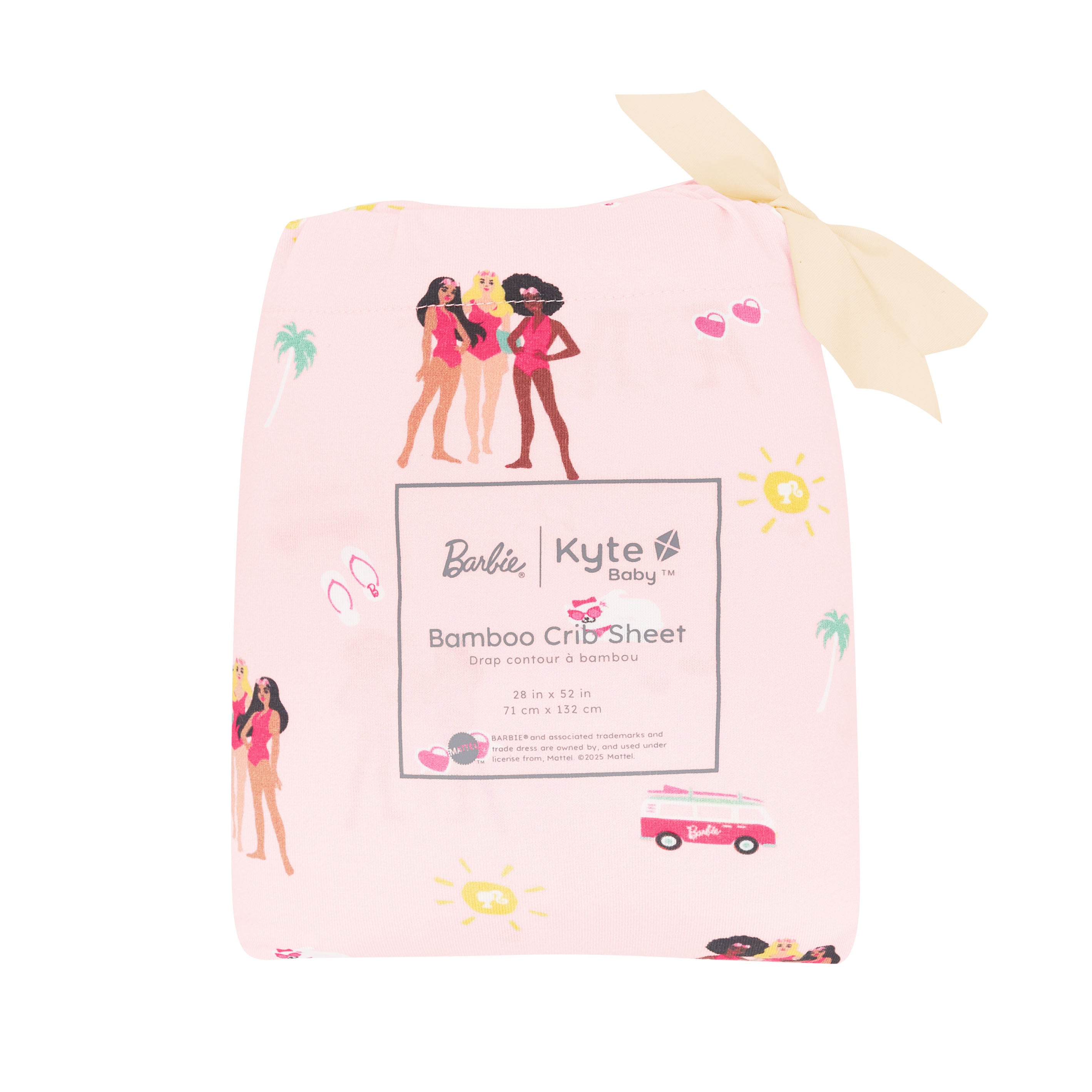 Barbie™ Beach Crib Sheet - Soft & Breathable Baby Bedding for Safe Sleep - Perfect for Nursery, Daycare & Travel