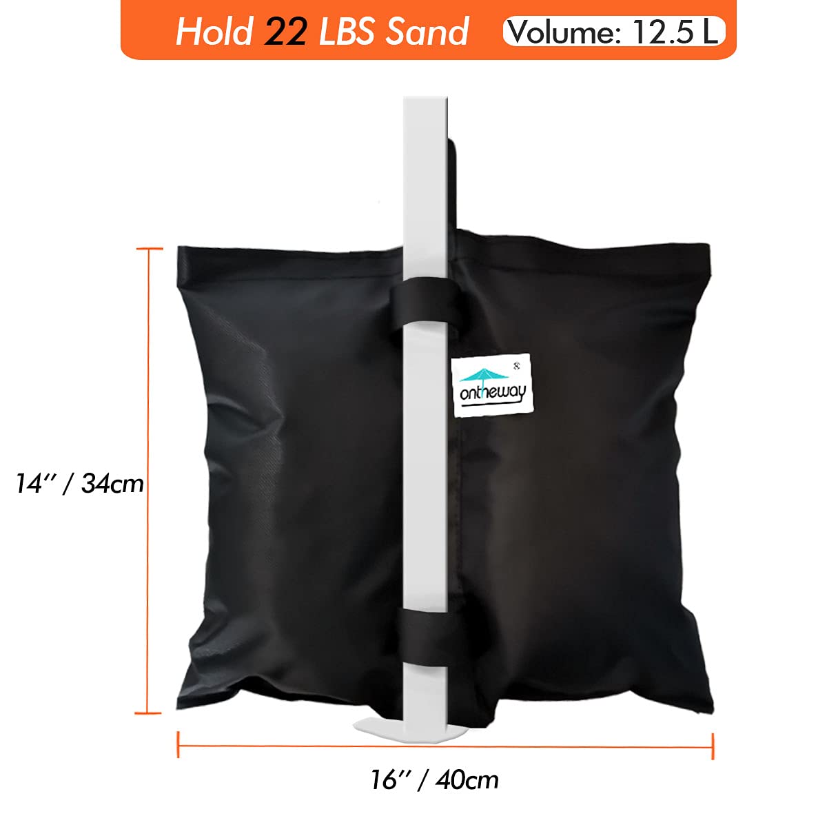 Heavy Duty Sand Bags for Canopy Tent - 4 Pack Black Weights for Outdoor Events, Beach, Camping & Market Stalls | Secure Your Tent in Windy Conditions