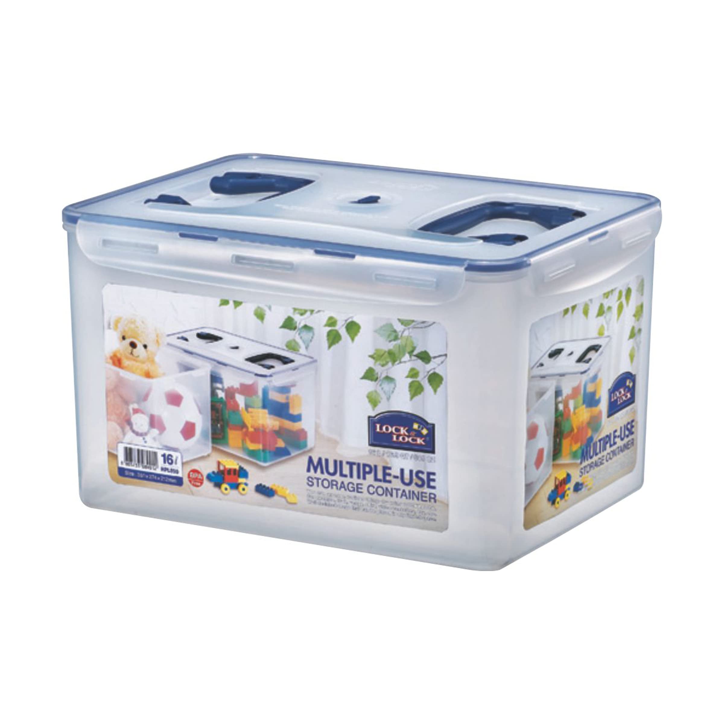 Lock & Lock HPL890 16L Airtight Food Storage Container with 2 Handles - BPA Free Plastic Kitchen Organizer for Meal Prep, Leftovers & Bulk Food Storage