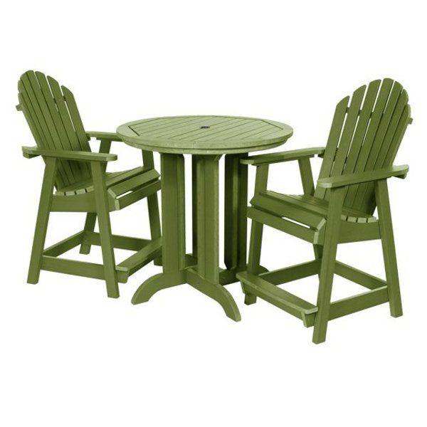 Premium 3-Piece Counter Height Adirondack Dining Set - Commercial Grade Muskoka Bistro Table & Chairs for Outdoor Patio, Garden, Restaurant, and Cafe Use