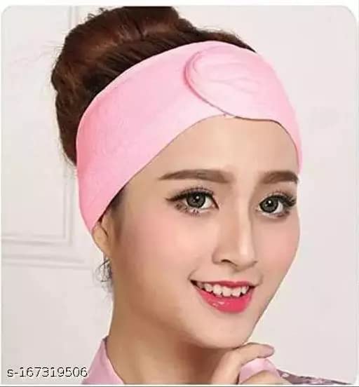 ZAUKY Women's & Men's Stretchable Polycotton Facial Headbands - Adjustable Elastic Hair Band for Spa, Skincare, Makeup, Washing Face - Pack of 3 Multicolor (Great for Beauty Routine & Home Care)