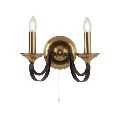 Belfry 2 Lt Wall Light in Dark Bronze & Brass - Elegant Outdoor Sconce for Porch, Garden, and Patio Lighting