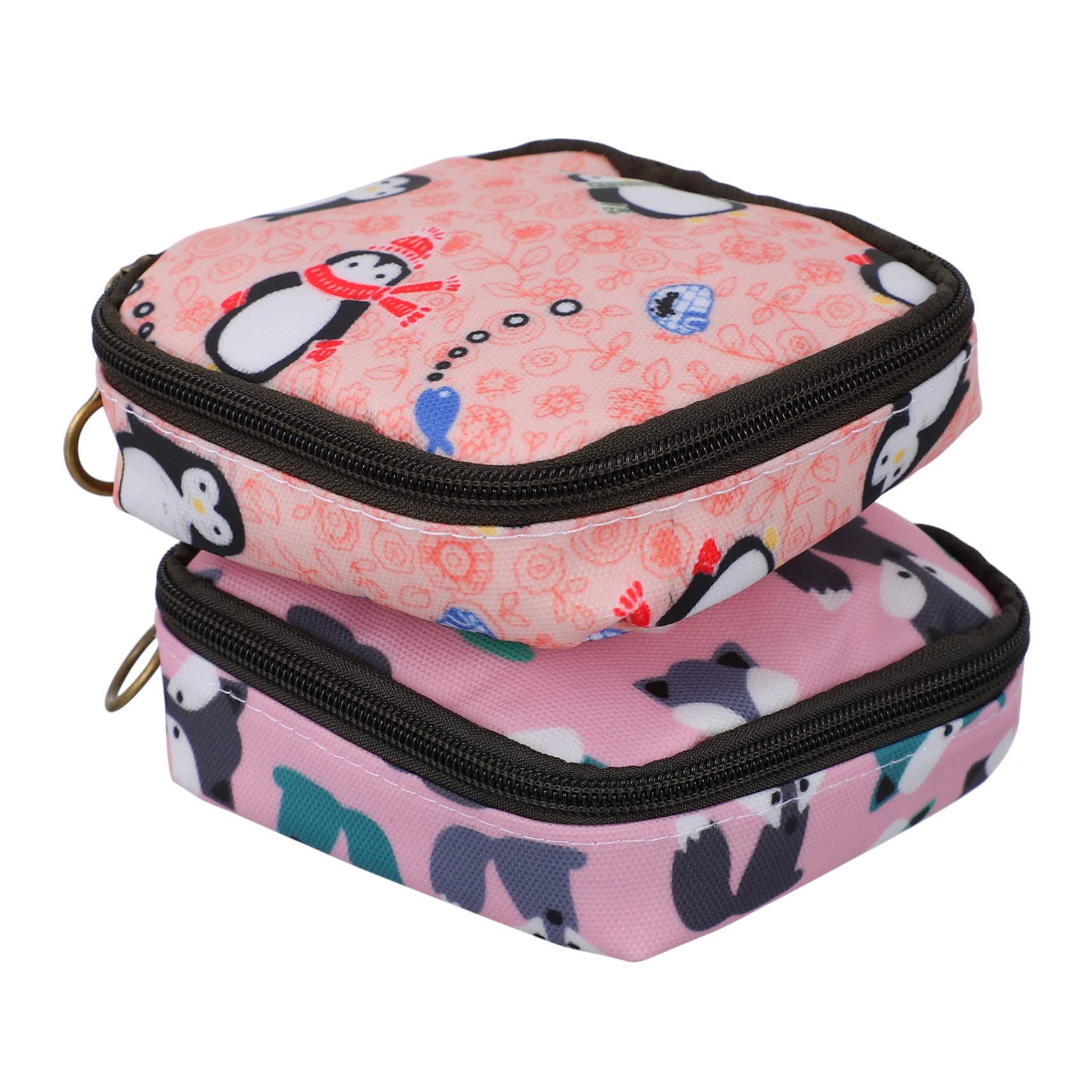 Healeved 2-Pack Zippered Sanitary Towel Storage Bags - Waterproof Toiletry Organizer & Coin Pouch for Travel, Gym, and Period Care Essentials
