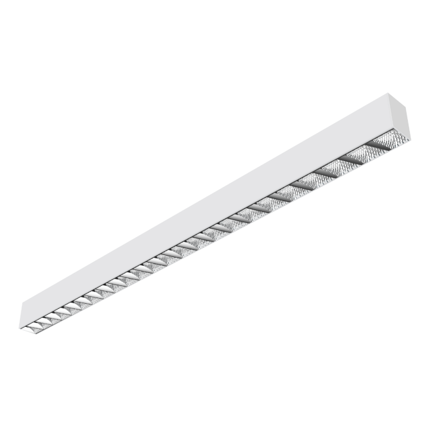17W 498mm Linear LED Light with Louvre Lens - 4000K Cool White, Black Finish | Perfect for Under Cabinet Lighting, Kitchen, Office, and Commercial Spaces