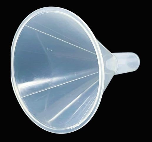 Wide Mouth Plastic Funnel for Liquids, Spices, Powder, Lotion & Oils - 90mm (3.5 Inch) Transparent Kitchen & Lab Funnel - Perfect for Cooking, Baking, DIY Projects & Automotive Use