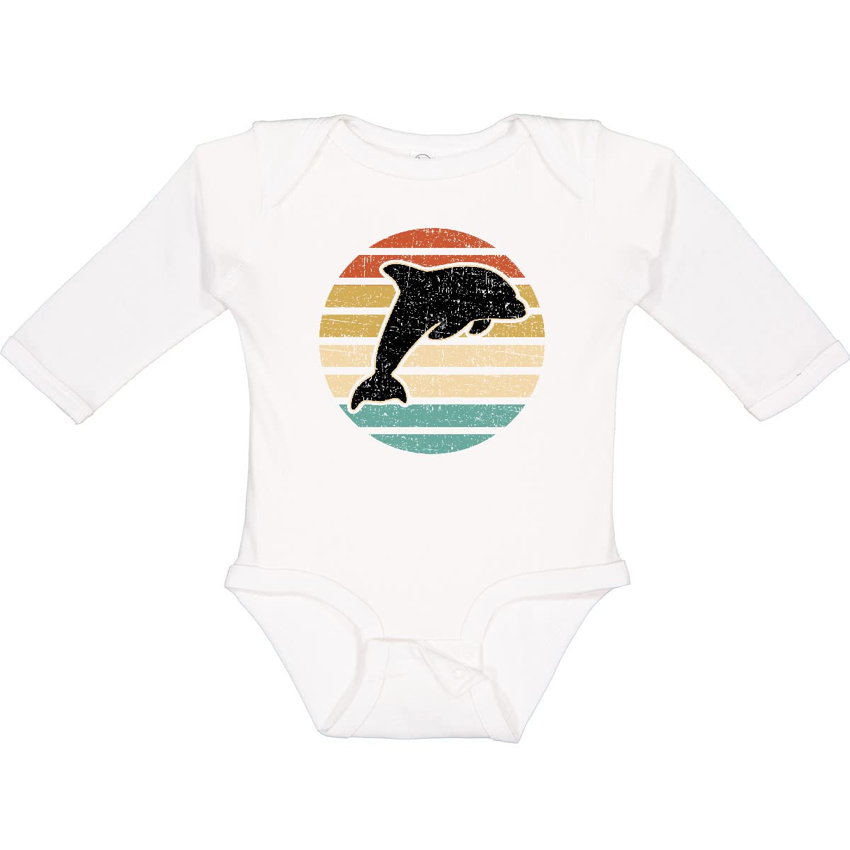 Inktastic Dolphin Cute Beach Vacation Long Sleeve Baby Bodysuit - Perfect for Beach Trips, Summer Outings & Family Photos