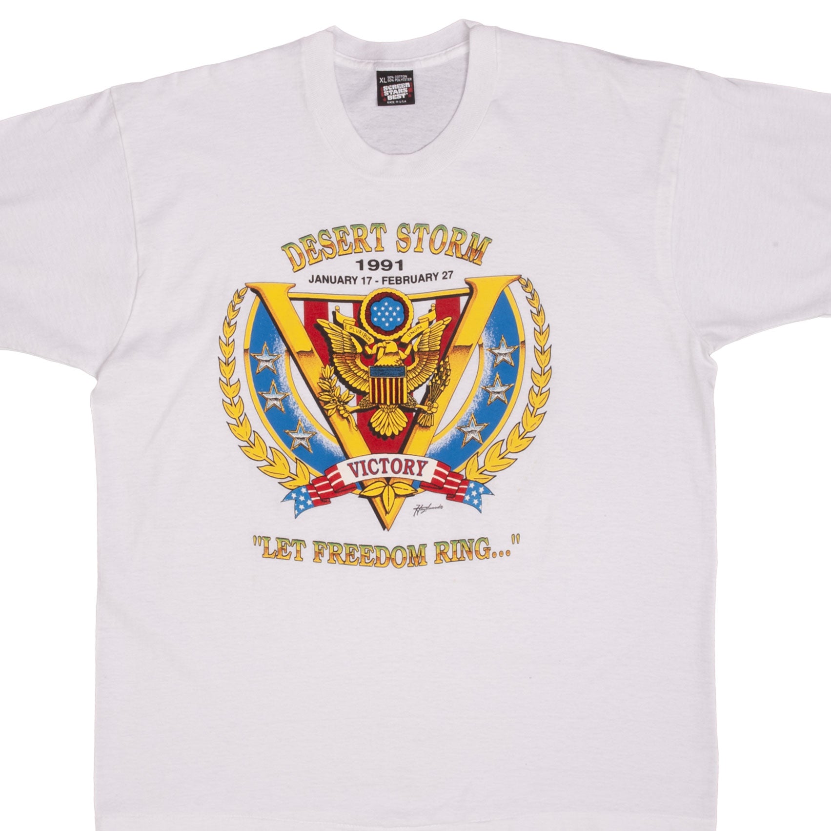Vintage Operation Desert Storm T-Shirt 1991 - XL Size, Made in USA - Military History Apparel for Veterans & Collectors - Perfect for Patriotic Events & Retro Fashion